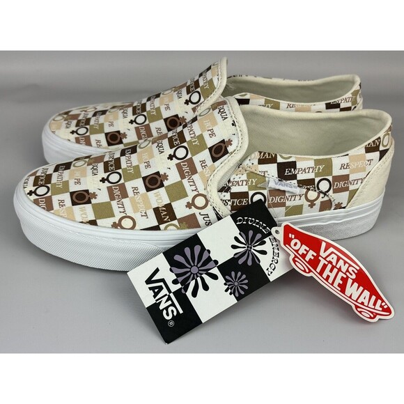 Vans Women Asher Divine Energy Natural/Multicolor Canvas Skate Shoes Size 8 NWT - Picture 3 of 11